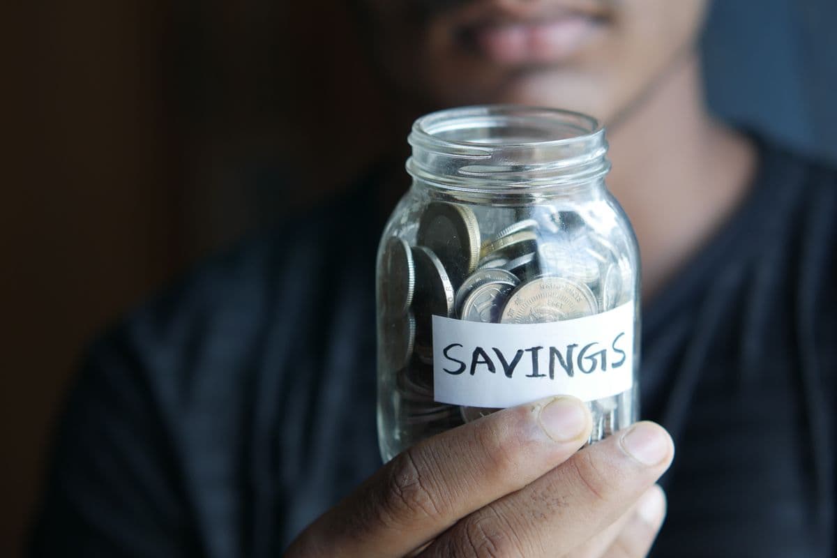 A savings jar of coins